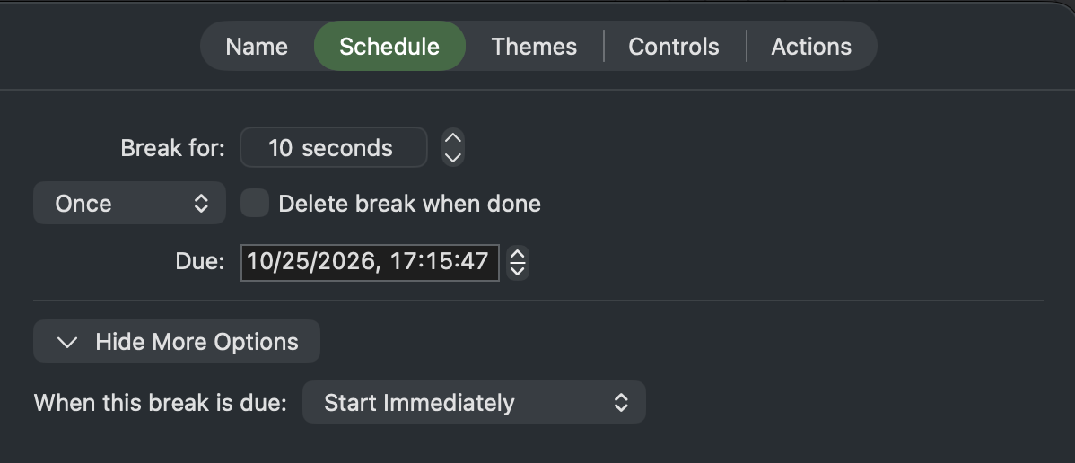 Once scheduled break