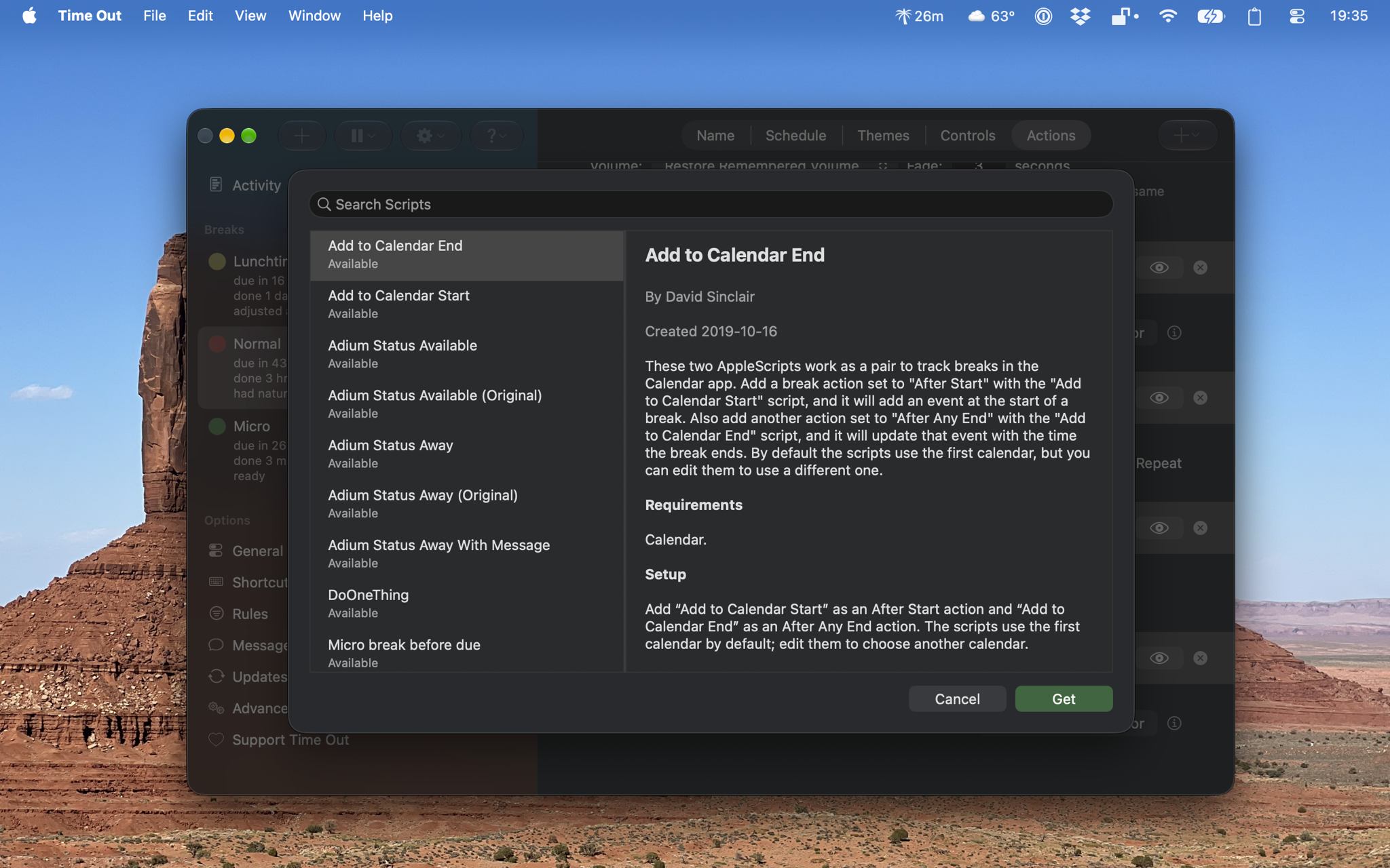 Break Actions browser