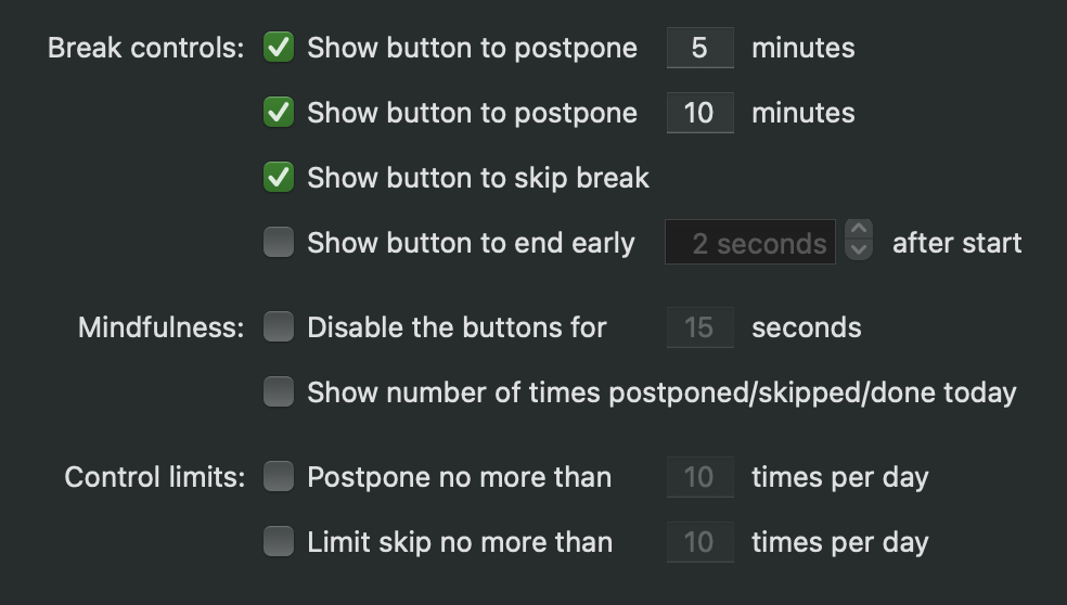 Break controls