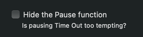 Hide pause