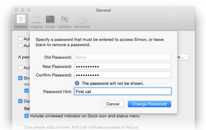 Password sheet