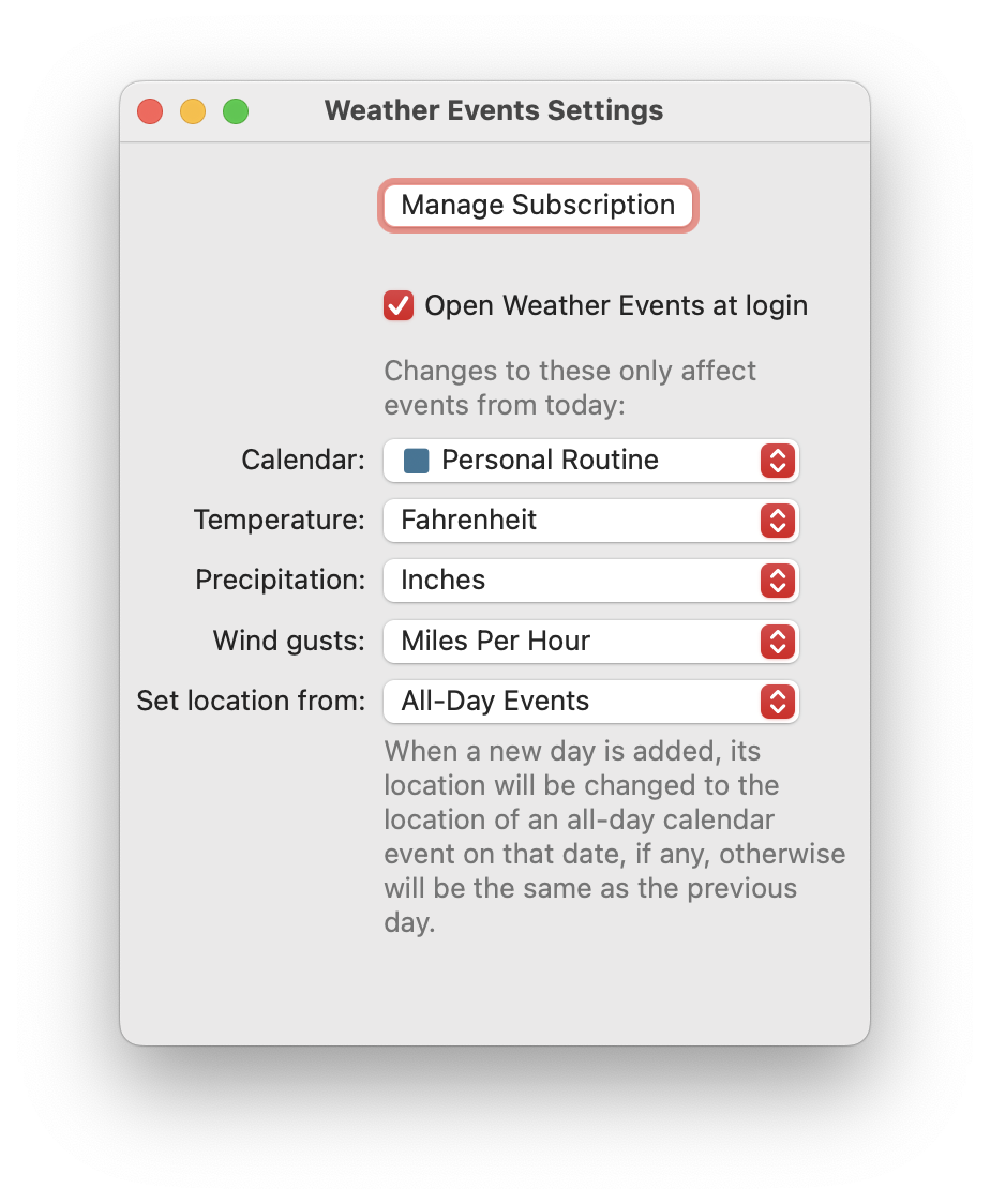 Settings all day
