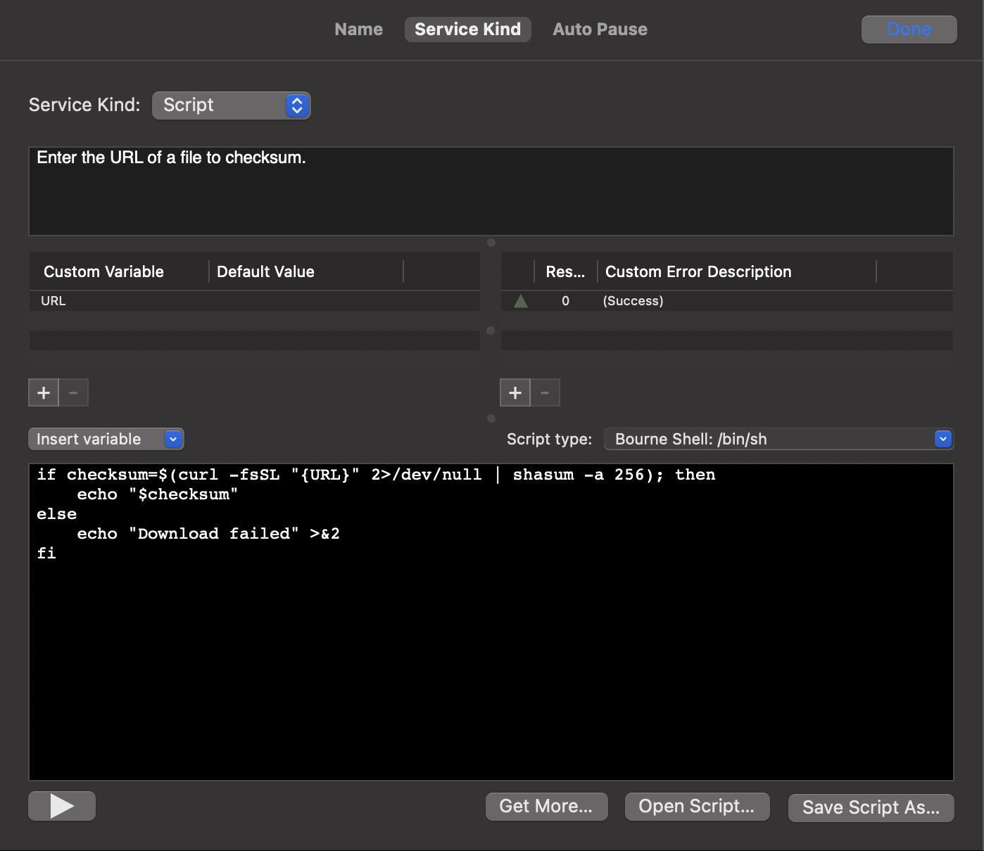 Checksum script