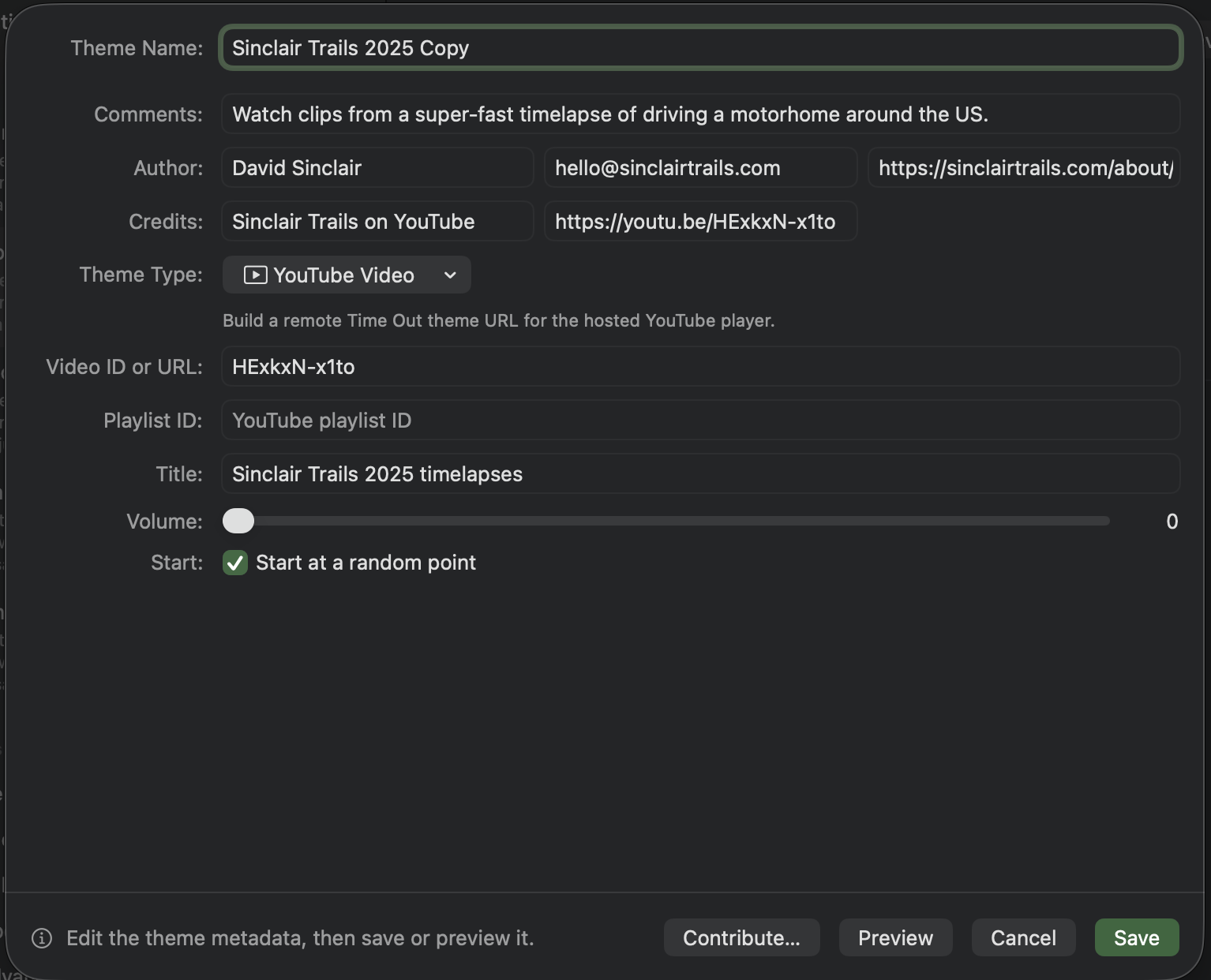 YouTube theme editor