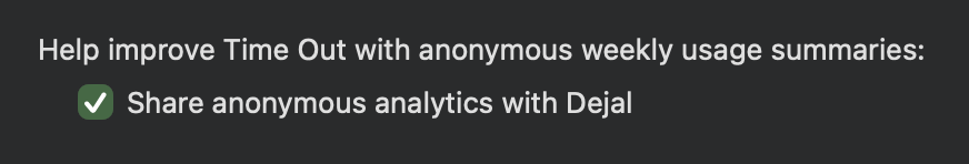 Analytics option